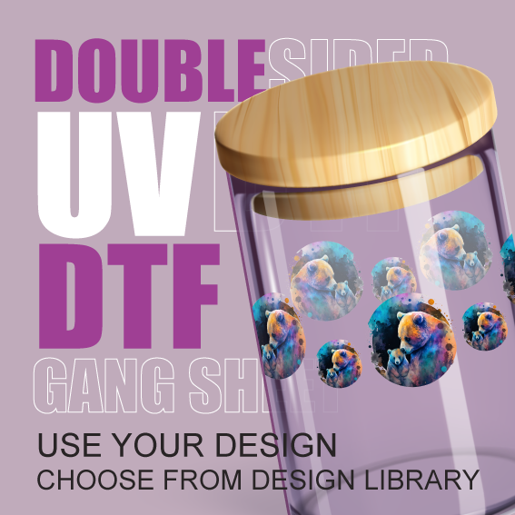 Discover UV DTF double-sided transfers for long-lasting, vibrant stickers. Perfect for mugs, keychains & more. Easy to apply; just peel and stick!